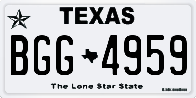 TX license plate BGG4959