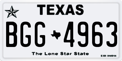 TX license plate BGG4963
