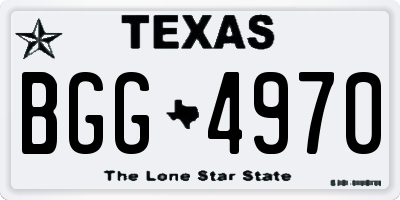 TX license plate BGG4970