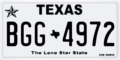 TX license plate BGG4972