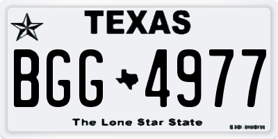 TX license plate BGG4977