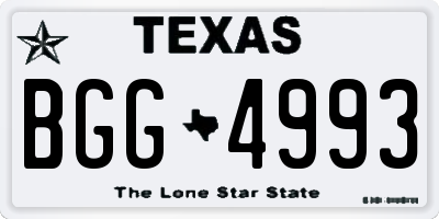 TX license plate BGG4993