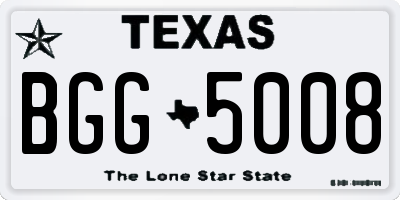TX license plate BGG5008