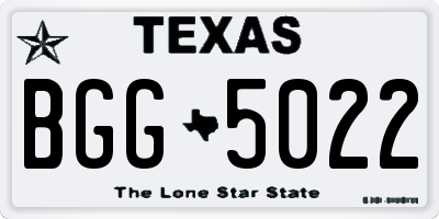 TX license plate BGG5022