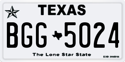 TX license plate BGG5024