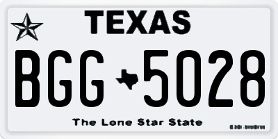 TX license plate BGG5028