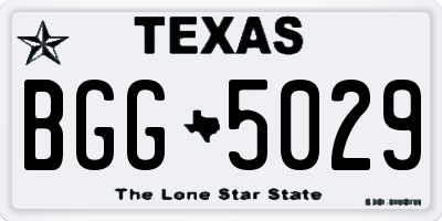 TX license plate BGG5029