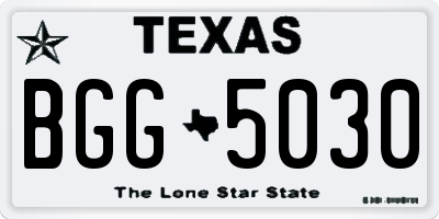 TX license plate BGG5030