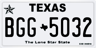 TX license plate BGG5032
