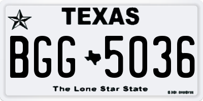 TX license plate BGG5036
