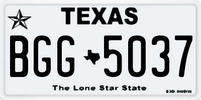 TX license plate BGG5037