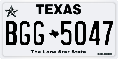 TX license plate BGG5047