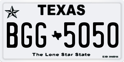 TX license plate BGG5050