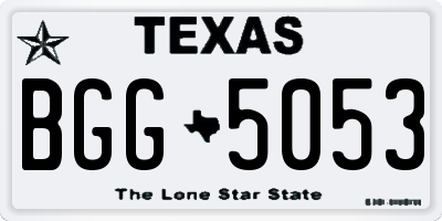 TX license plate BGG5053