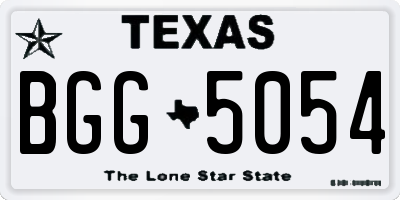 TX license plate BGG5054