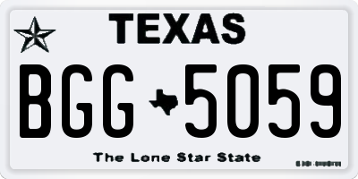 TX license plate BGG5059