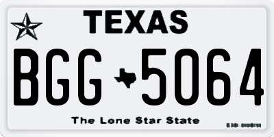 TX license plate BGG5064