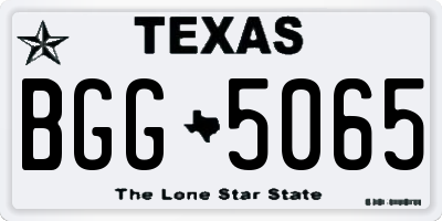 TX license plate BGG5065