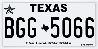 TX license plate BGG5066