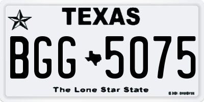 TX license plate BGG5075