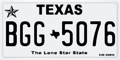 TX license plate BGG5076
