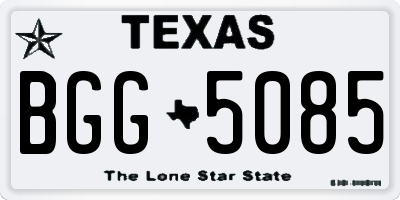 TX license plate BGG5085