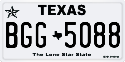 TX license plate BGG5088