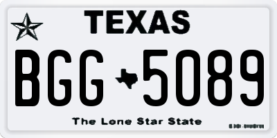 TX license plate BGG5089