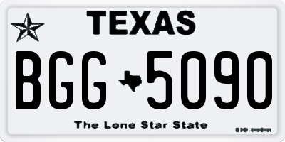 TX license plate BGG5090
