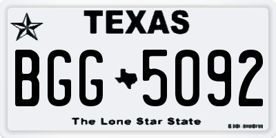 TX license plate BGG5092