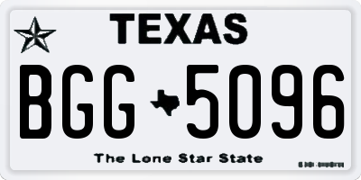 TX license plate BGG5096