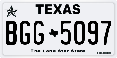 TX license plate BGG5097