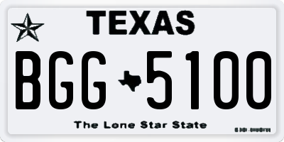 TX license plate BGG5100