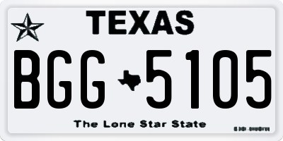 TX license plate BGG5105