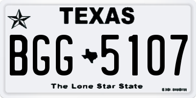 TX license plate BGG5107