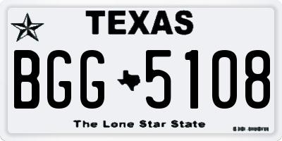 TX license plate BGG5108
