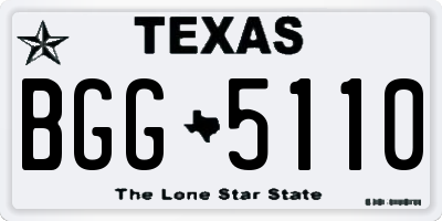 TX license plate BGG5110