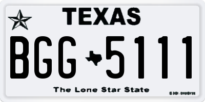 TX license plate BGG5111