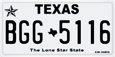 TX license plate BGG5116