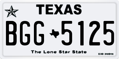 TX license plate BGG5125