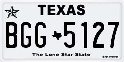 TX license plate BGG5127