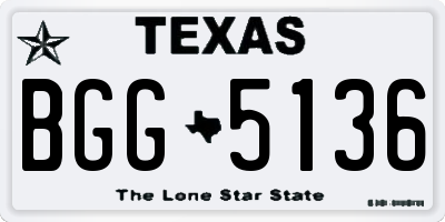 TX license plate BGG5136