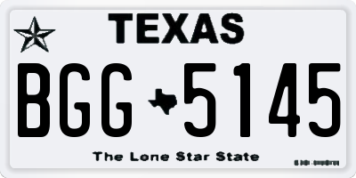 TX license plate BGG5145