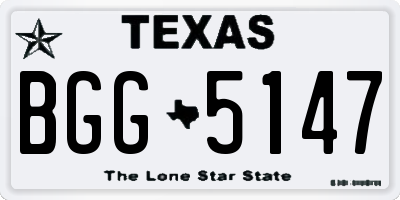 TX license plate BGG5147