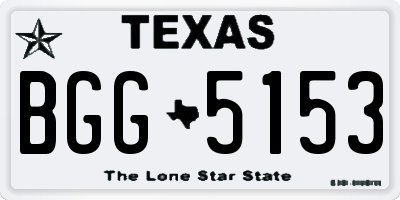 TX license plate BGG5153
