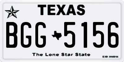 TX license plate BGG5156