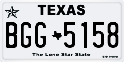TX license plate BGG5158