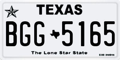 TX license plate BGG5165
