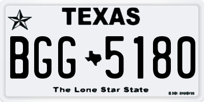 TX license plate BGG5180