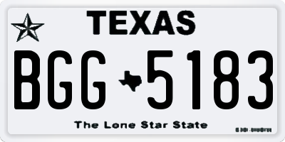 TX license plate BGG5183